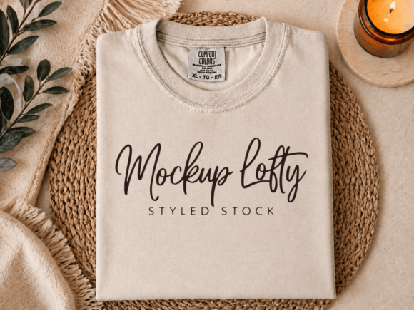 Download Ivory C1717 Flat Lay T-shirt Mockup - Mock Collection