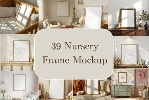 Download 39 Nursery Frame Mockup Bundle Kids Room - Mock Collection