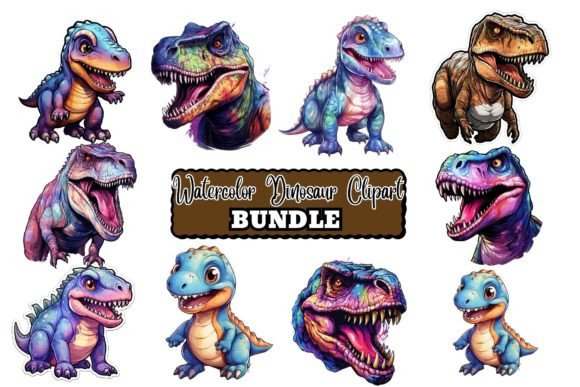 Download Watercolor Dinosaurs Clipart - Water Collection