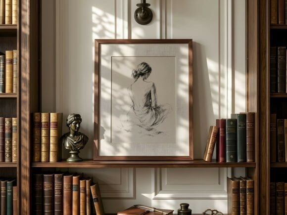 Download Parisian Library Bookcase Frame Mockup - Mock Collection