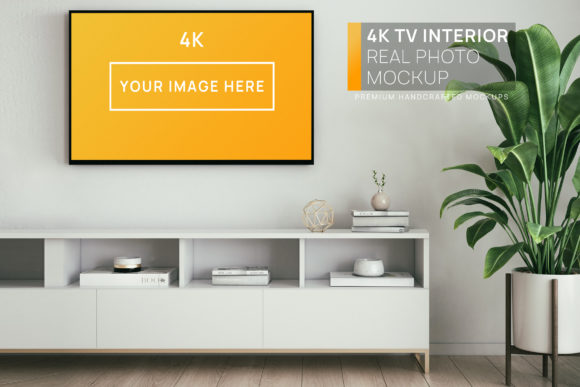 Download 4K TV Minimalistic Interior Mockup - Mock Collection