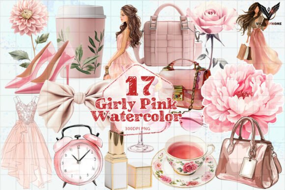 Download Girly Pink Watercolor Clipart PNG - Water Collection