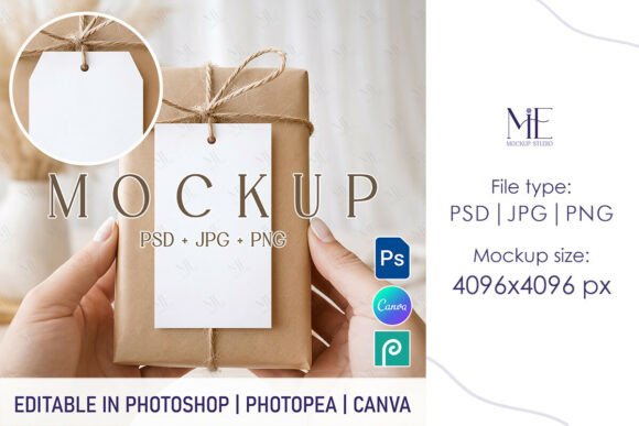 Download Gift Tag Mockup Holiday Thank You Label - Mock Collection
