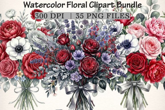 Download Watercolor Floral Clipart Bundle - Water Collection