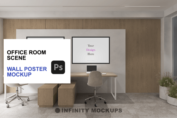 Download Office Room Canvas Wall Art Mockup - Mock Collection