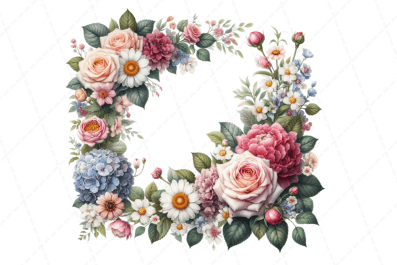 Download Beautiful Floral Watercolor Frame - Water Collection