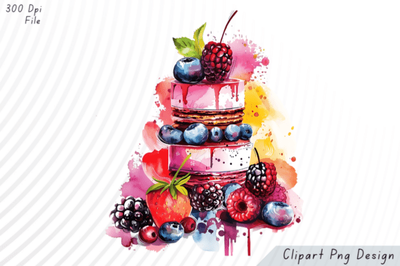 Download Watercolor Berry Cake PNG Clipart - Water Collection