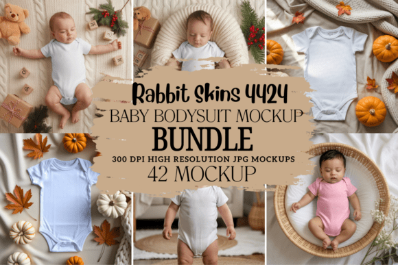 Download Rabbit Skins 4424 Baby Bodysuit Mockups - Mock Collection