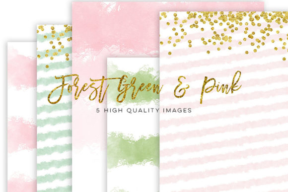 Download Forest Green and Pink Watercolor Clipart - Water Collection