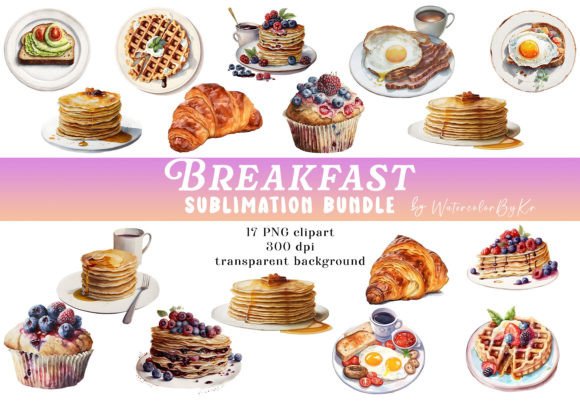 Download Watercolor Breakfast Bundle Clipart - Water Collection