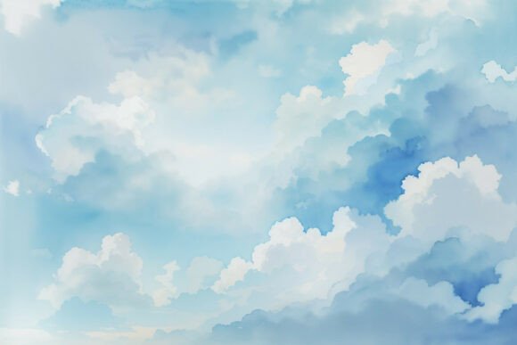 Download Sky Blue Watercolor Digital Paper - Water Collection