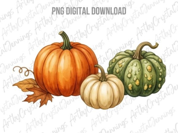 Download Watercolor Pumpkin Fall Clipart PNG - Water Collection