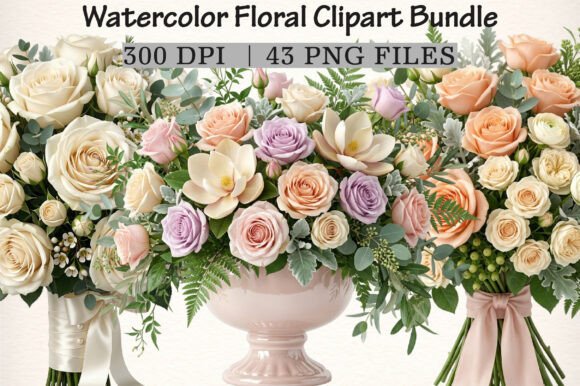 Download Watercolor Floral Clipart Bundle - Water Collection