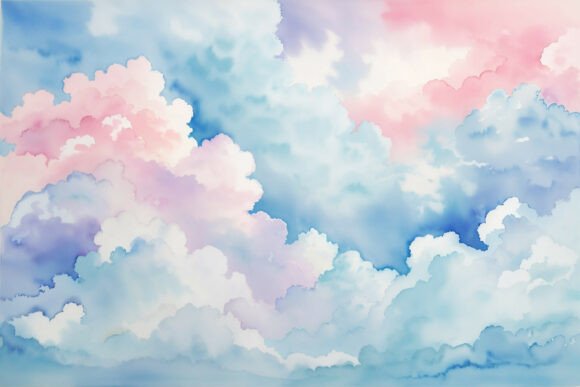 Download Sky Blue Watercolor Digital Paper - Water Collection