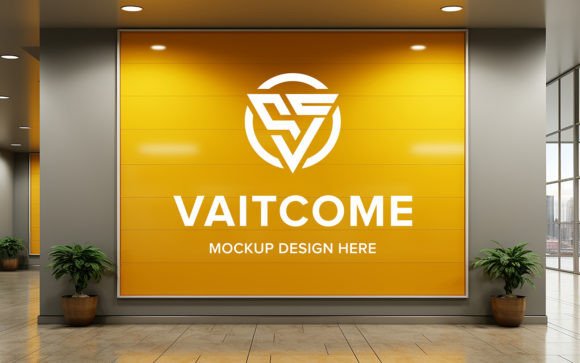 Download Realistic White Indoors Logo Mockup - Mock Collection
