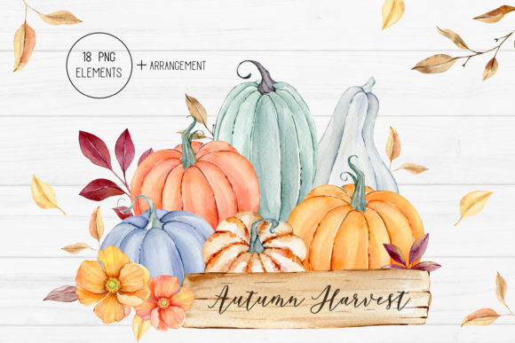 Download Watercolor Autumn Pumpkin Clipart - Water Collection