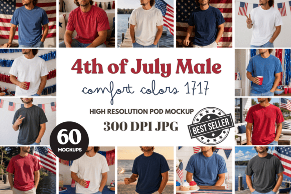 Download Comfort Colors 1717 4th of July Mockups - Mock Collection
