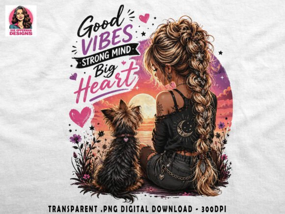 Download Good Vibes Strong Mind | Yorkie Sunset - Sun Collection