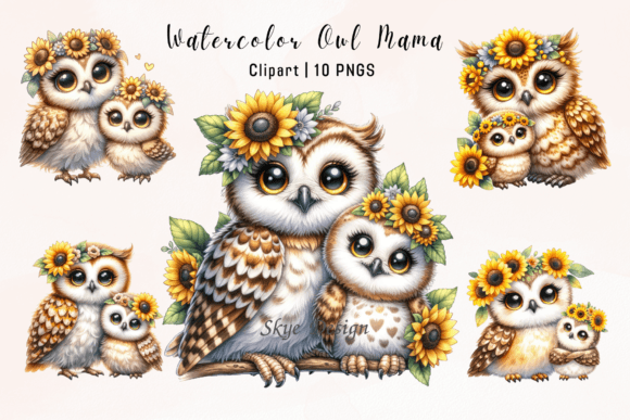 Download Watercolor Owl Mama Clip Art - Water Collection