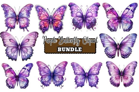 Download Purple Butterfly Watercolor Clipart - Water Collection