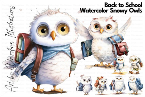 Download Back to School: Snowy Owl Illustrations - Illustration Collection