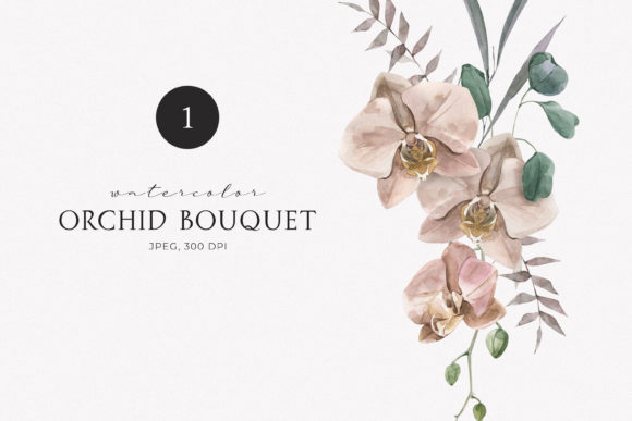 Download Watercolor Bohemian Orchid Bouquet - Water Collection
