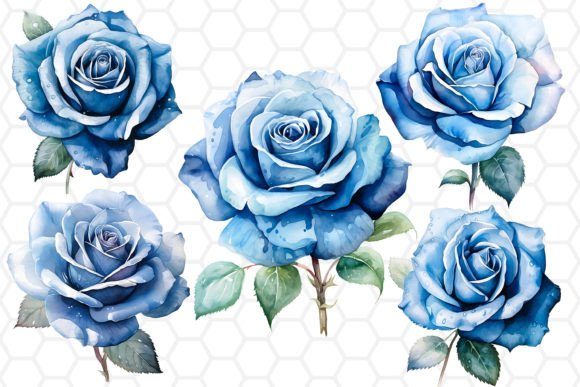 Download Blue Watercolor Rose Clipart PNG - Water Collection