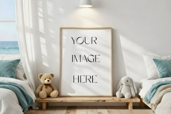 Download Ocean View Nursery Frame Mockup - Mock Collection