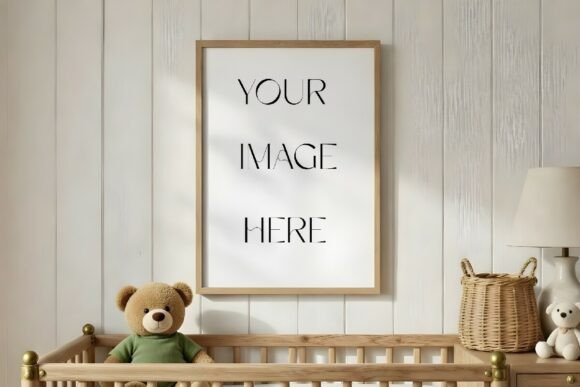 Download Baby Crib Nursery Frame Mockup - Mock Collection