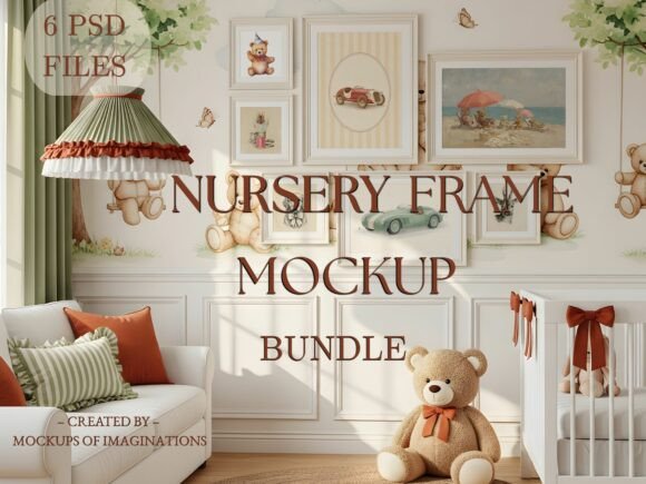Download Teddy Bear Nursery Frame Mockup Bundle - Mock Collection
