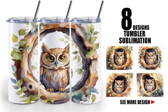 Download Tumbler Watercolor Owl - Water Collection