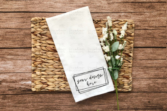 Download Tea Towel Mock Up Flatlay Stock Image - Mock Collection