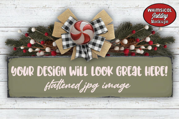 Download Green Farmhouse Christmas Sign Mockup - Mock Collection