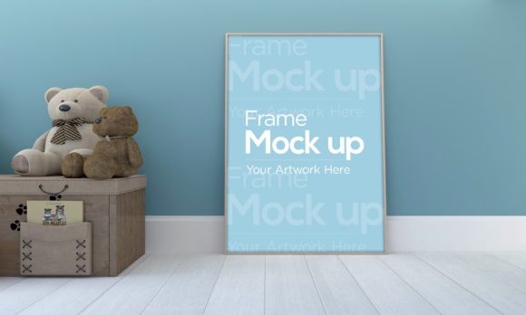 Download Kids Photo Frame Mockup with Teddy Bear - Mock Collection