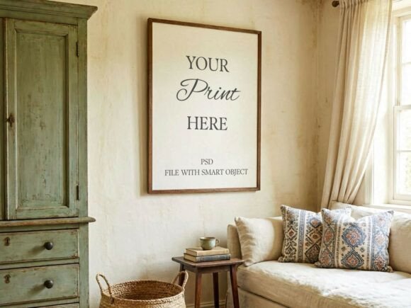 Download Rustic Farmhouse Frame Mockup PSD - Mock Collection