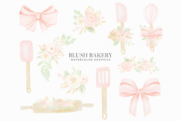 Download Blush Bakery Watercolor Bakery Clipart - Water Collection