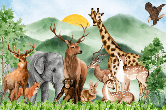 Download Watercolor Wildlife Clipart - Water Collection