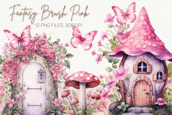 Download Fantasy Brush Pink Watercolor Clipart - Water Collection