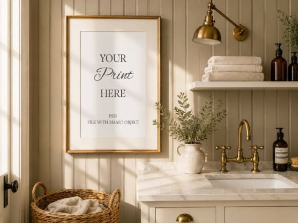 Download Bathroom Frame Mockup Poster Art Mockup - Mock Collection