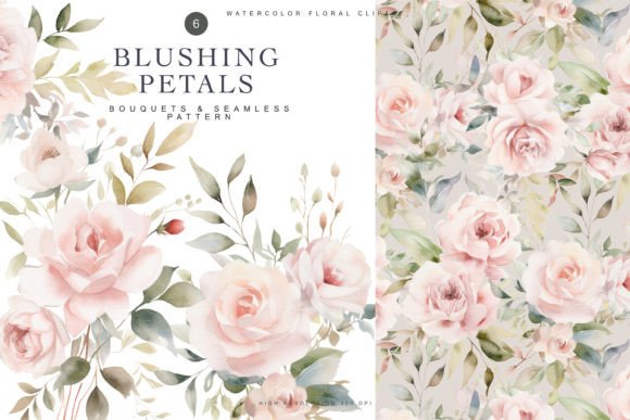Download Watercolor Floral Clipart &amp; Pattern - Water Collection