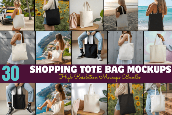 Download Shopping Tote Bag Mockups Bundle - Mock Collection