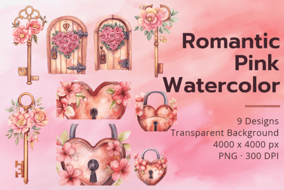 Download Valentines Day Pink Watercolor Clipart - Water Collection
