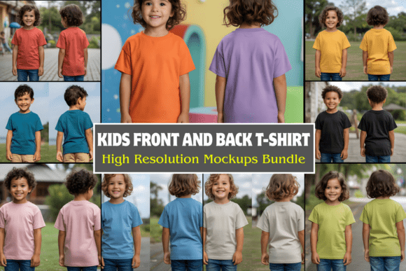 Download Kids Front and Back T-Shirt Mockups - Mock Collection