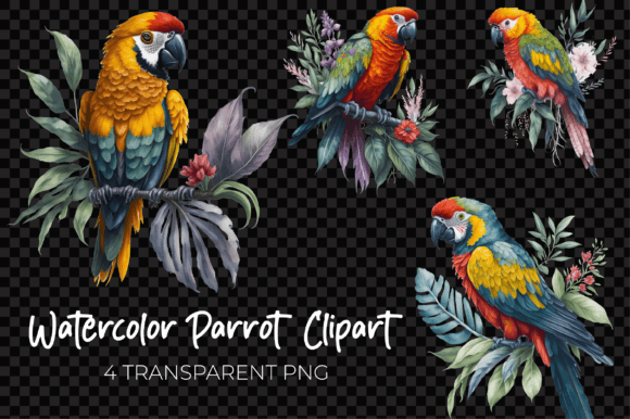 Download Parrot Watercolor Clipart Set - Water Collection