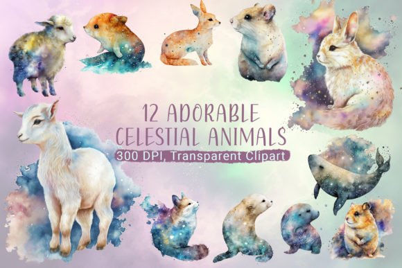 Download Watercolor Celestial Animals - Water Collection