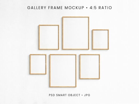 Download 4:5 Ratio Gallery Frame Mockup PSD JPG - Mock Collection