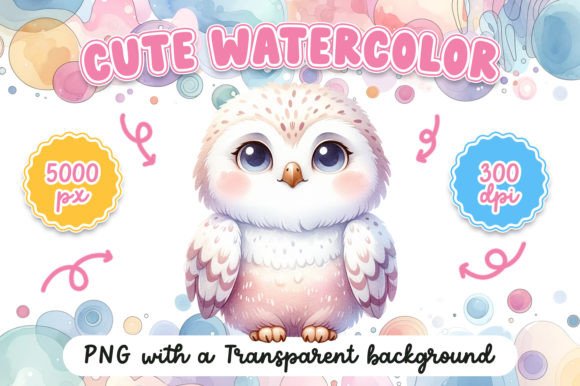 Download Cute Watercolor Snowy Owl - Water Collection