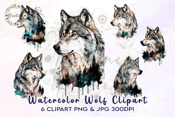 Download Watercolor Wolf Clipart - Water Collection