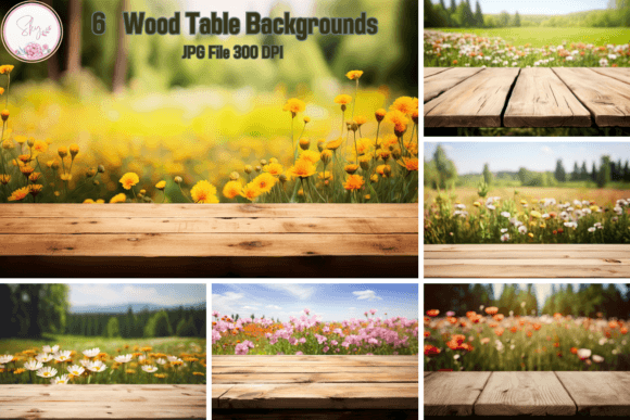 Download Wood Table Flowers Background Mockup - Mock Collection