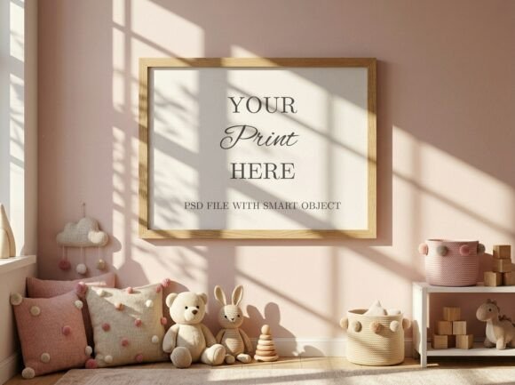 Download Landscape Nursery Frame Mockup Playroom - Mock Collection